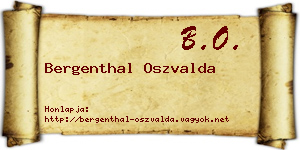 Bergenthal Oszvalda névjegykártya